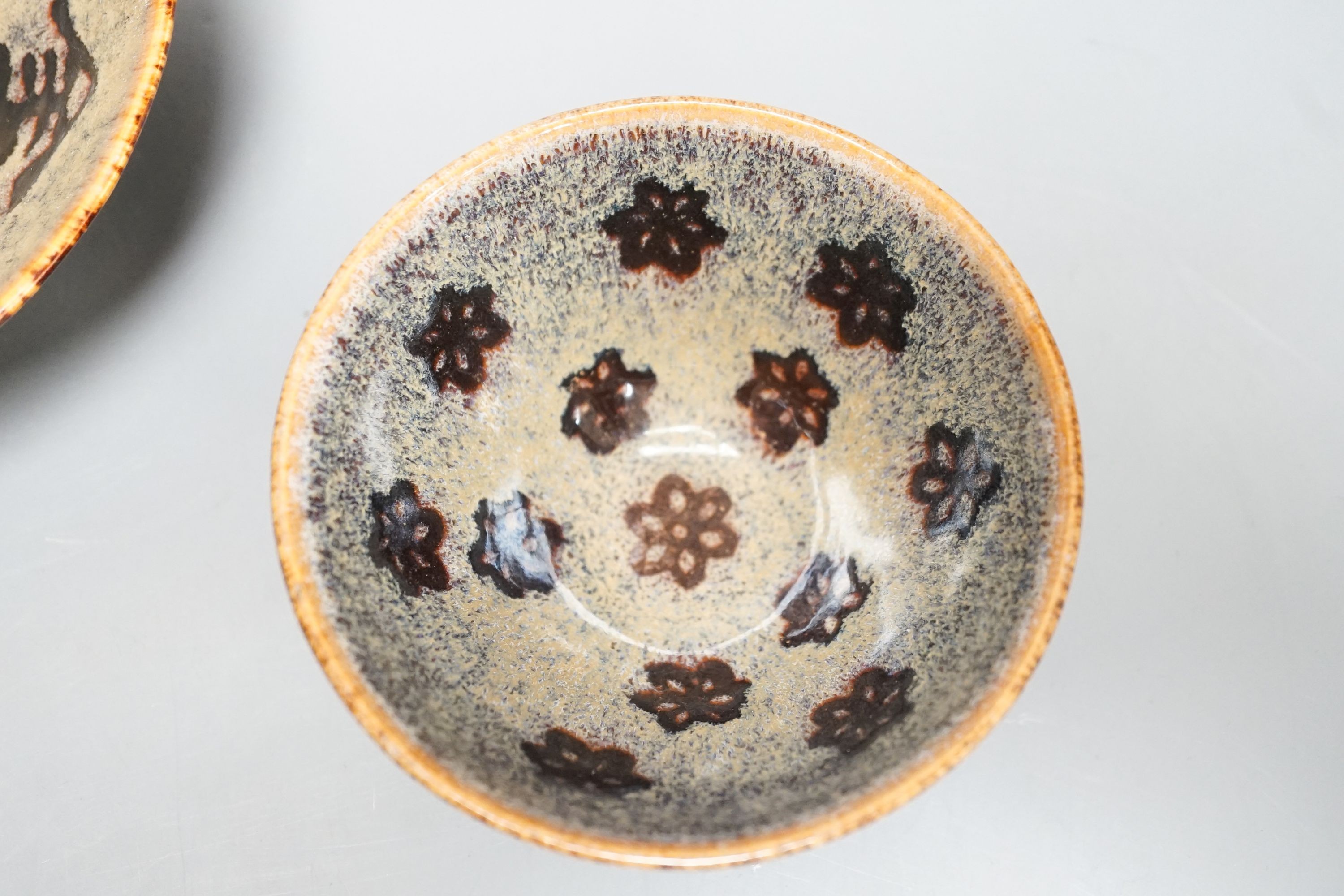 Three Chinese Jizhou style paper cut bowls